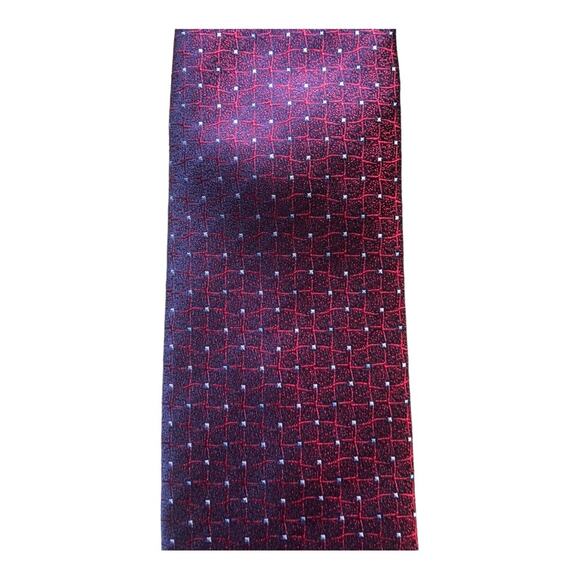 AWearNess Kenneth Cole Tie, Flicker Burgundy Print, Narrow - Picture 6 of 7